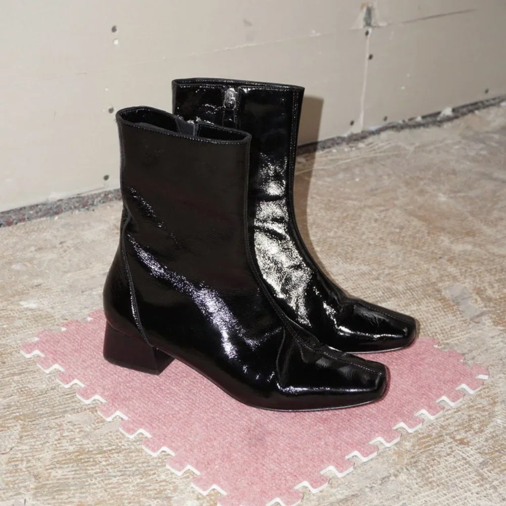 About Arianne Marion Patent Leather Boots - Picture 1 of 8